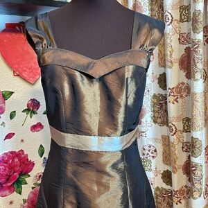 Unbranded, sleeveless metallic chocolate brown special occasion dress. Size XS/S